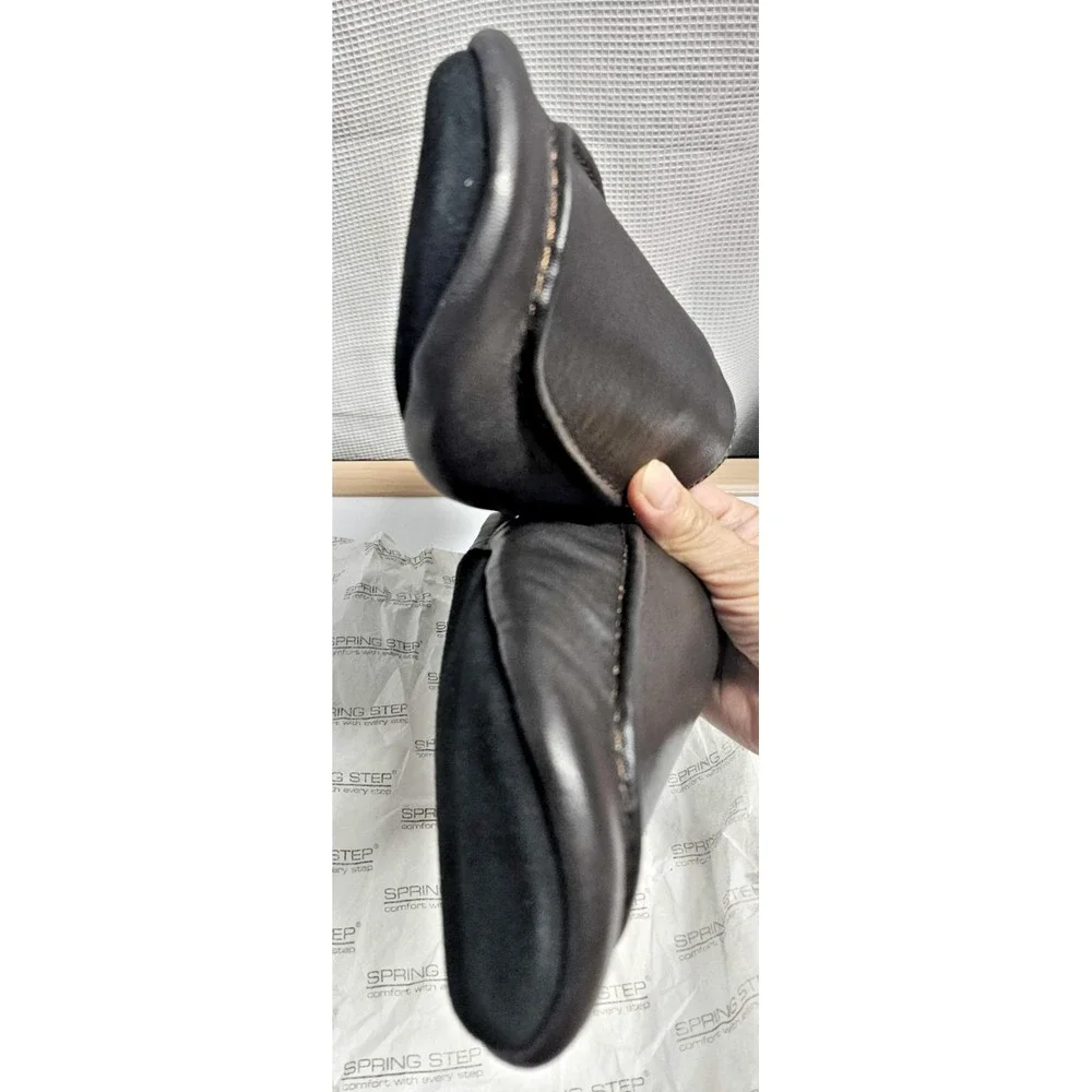 Spring Step Men Nigel Leather Slipper Black Nubuck‎ EU 46 / US 12-12.5 NEW